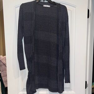 Charlotte Russe Dark Gray Striped Cardigan